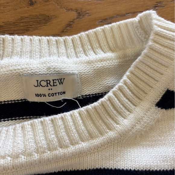 J.crew wide hem 100% cotton striped sweater womens - Picture 5 of 8